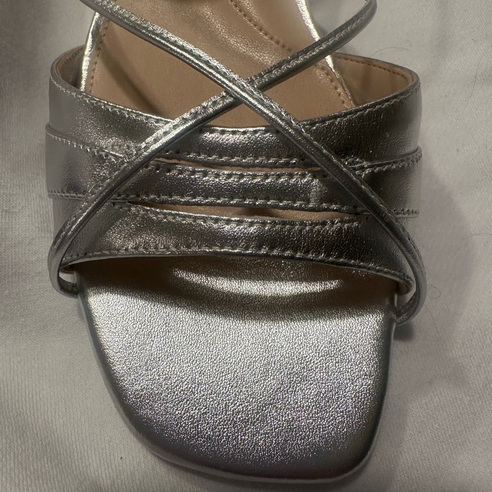 New Silver Strappy Sandals by Talbots